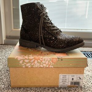 Perfect for fall!  Brown/bronze Sparkle Boot!  Size 8. Never worn.